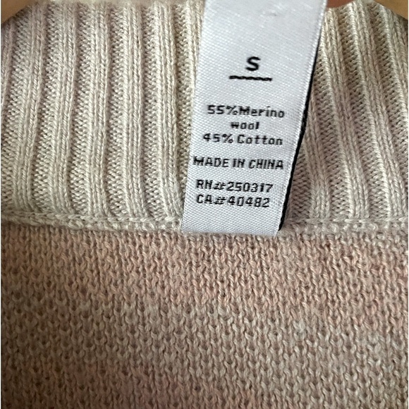 VARLEY Mayberry Pink Blush Gray Zebra Wool Blend Full-Zip Oversized Sweater SZ S - Picture 5 of 7